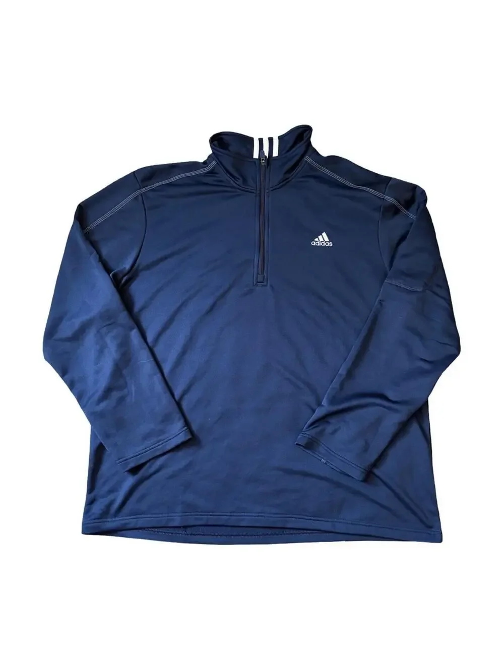 Adidas Navy Blue 1/4 Zip Pullover Sweater Jacket Men’s Size 2XL - Pre Owned